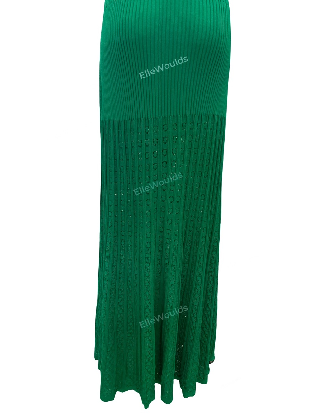 Sandro Lorel Dress Green Ribbed Button-Front Polo Midi Size US 8 FR 40 - Picture 11 of 12